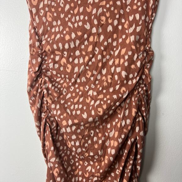 Isabel Maternity Brown Animal Print Short Sleeve Dress - Size XL - NWT - Picture 2 of 9